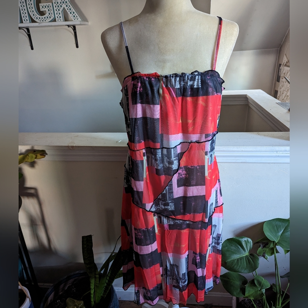 Shein Red Mesh Dress Size 1XL